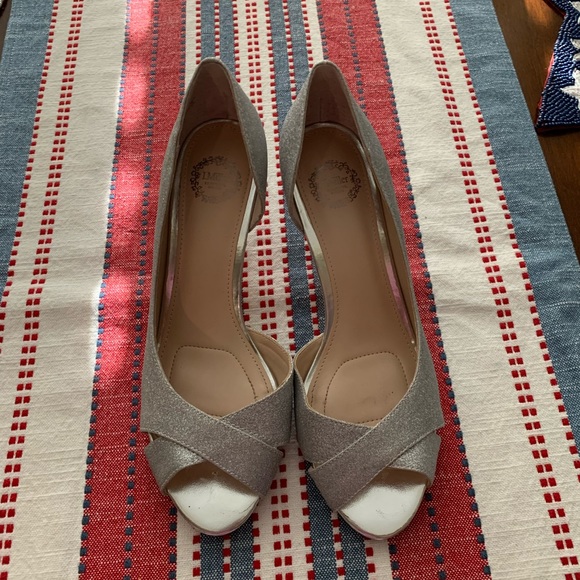 Shoes - Silver heels! Worn once!